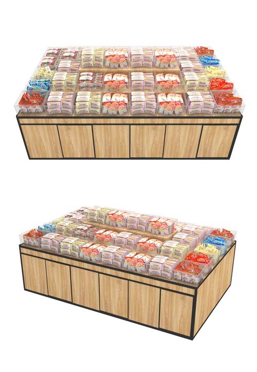 超市散货散称零食货架小食品促销展示台干果中岛柜散装糖果堆头